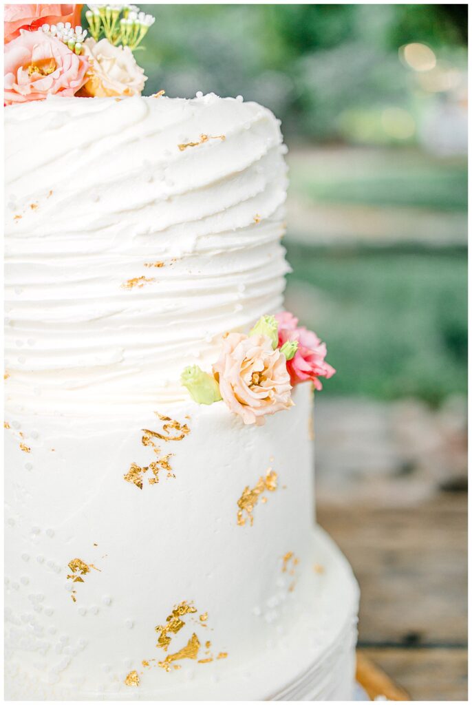 gold flake wedding cake