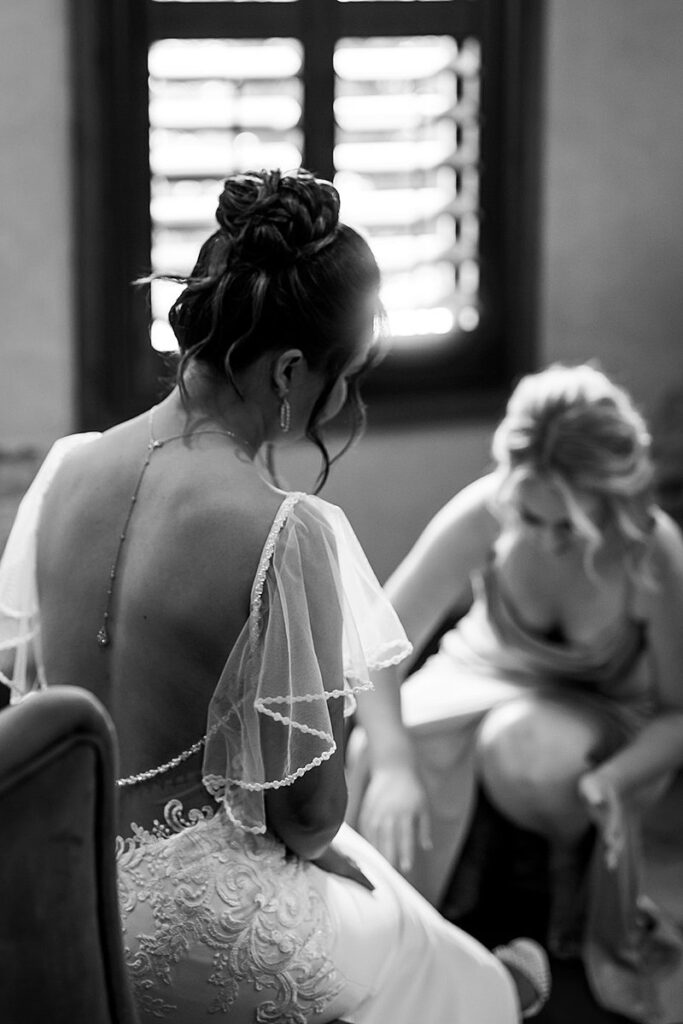 The bride prepares for her wedding.