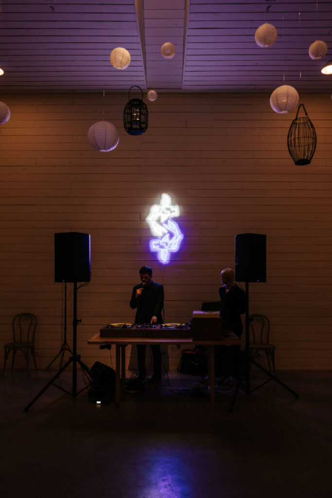 A DJ performs during wedding at Prospect House.