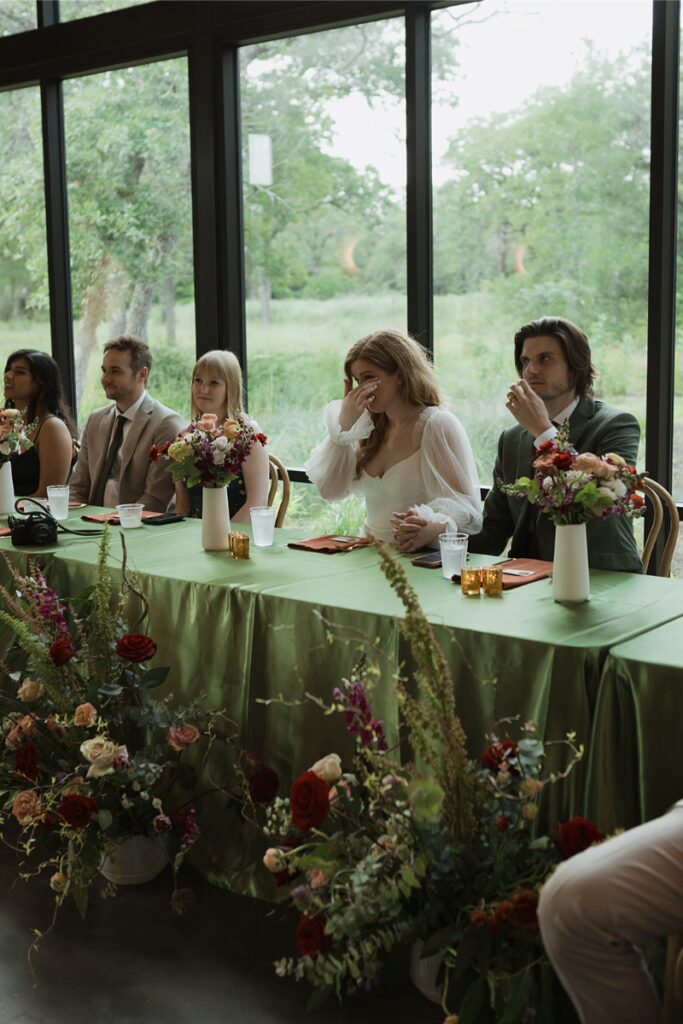 Bride's father shares toast at The Grand Lady Austin. 