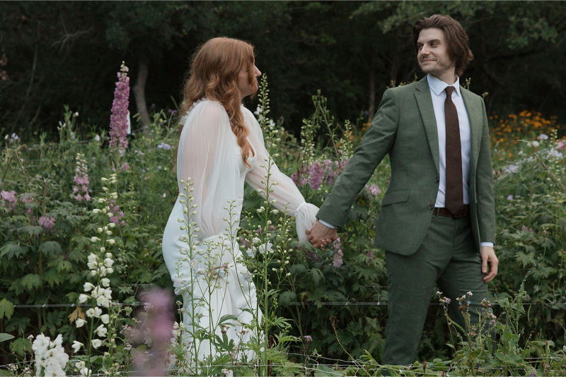 Wedding portraits in the garden of The Grand Lady Austin. 