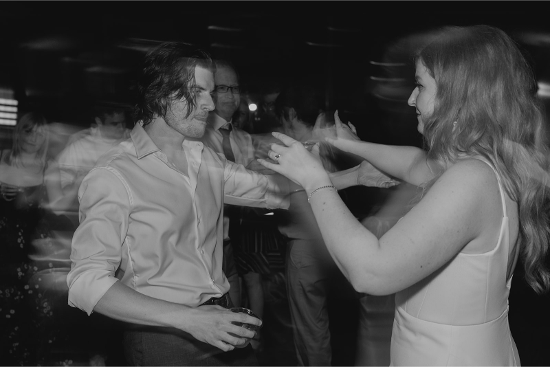 Bride and groom dancing the night away at reception of the Grand Lady Austin. 