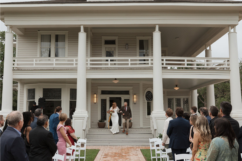 The ceremony lawn during a wedding at The Grand Lady Austin. 