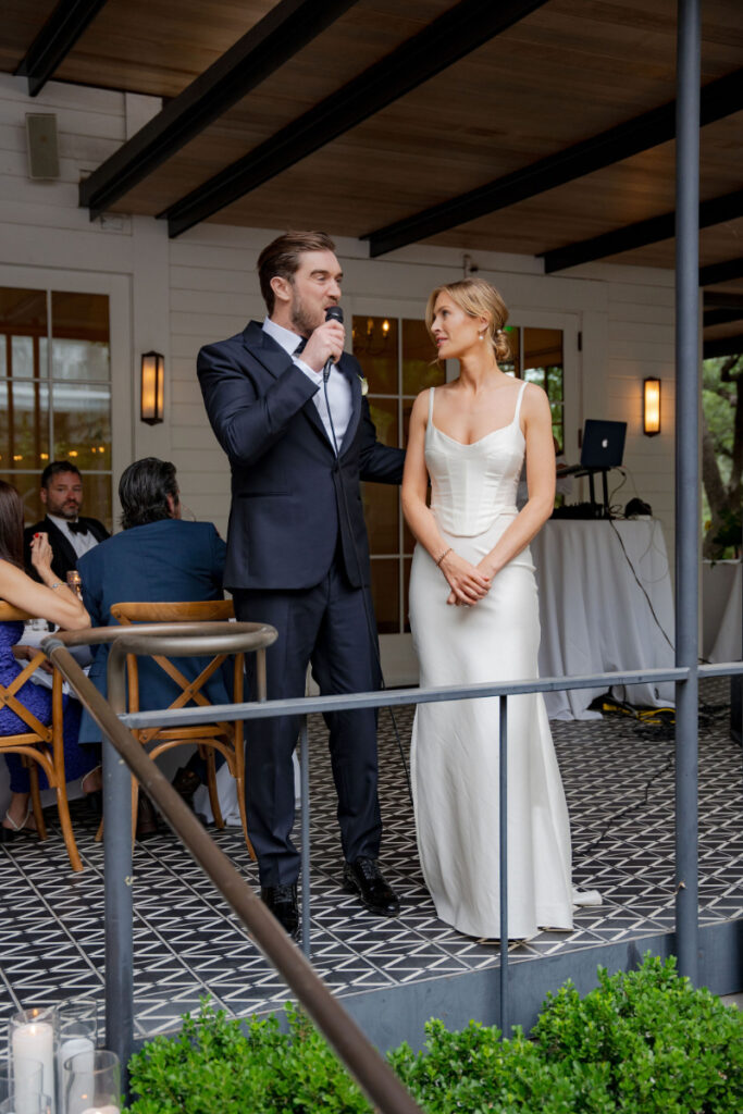 A groom gives a heartfelt speech at his wedding, is will be what wedding guests will remember most from the big day. 