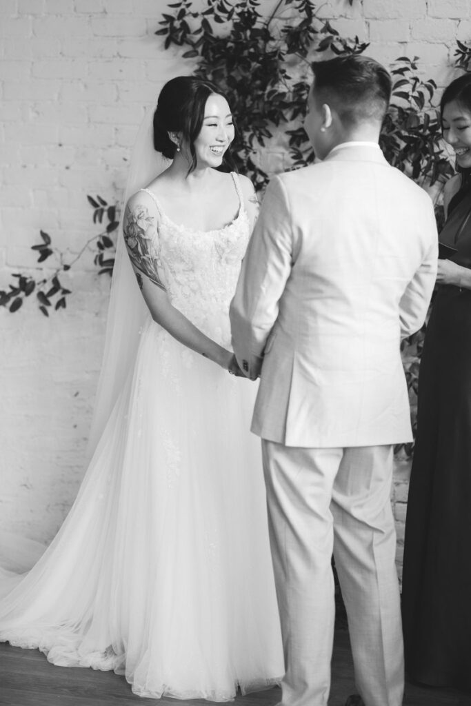 Wedding ceremony at One Eleven East Hutto.
