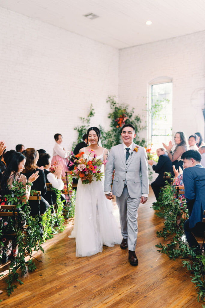 Wedding ceremony at One Eleven East Hutto.