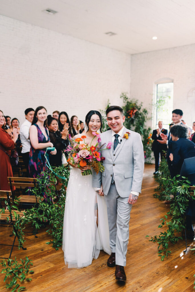 Wedding ceremony at One Eleven East Hutto.