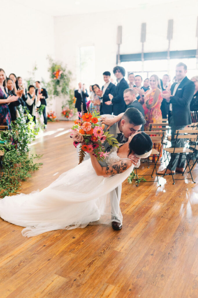 Wedding ceremony at One Eleven East Hutto.