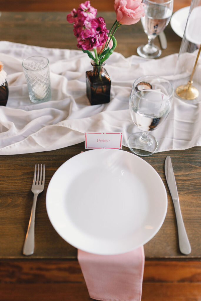 Whimsical wedding details at One Eleven East Hutto.