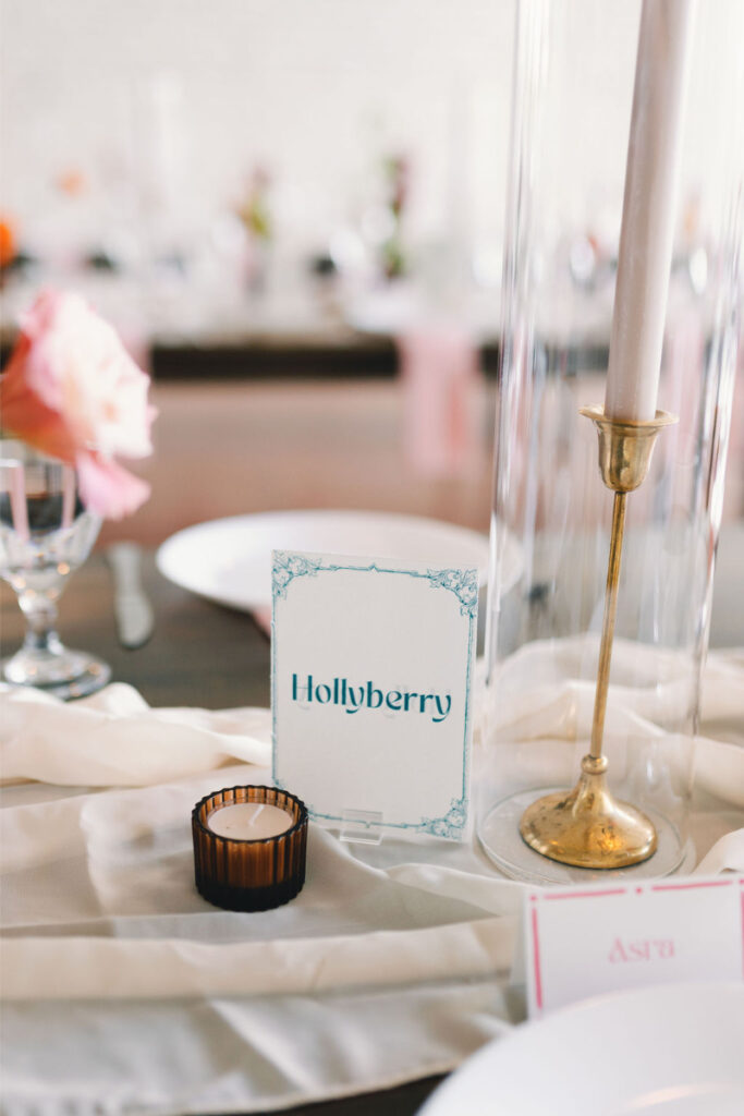 Whimsical wedding details at One Eleven East Hutto.