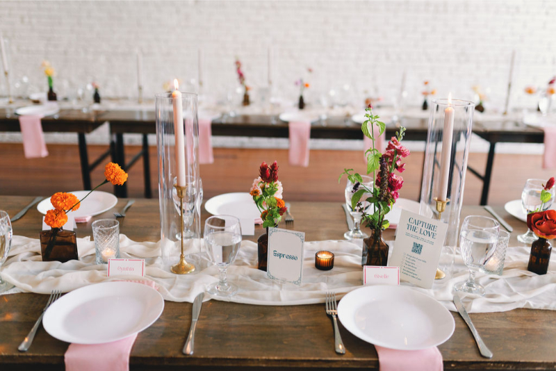 Whimsical wedding details at One Eleven East Hutto.
